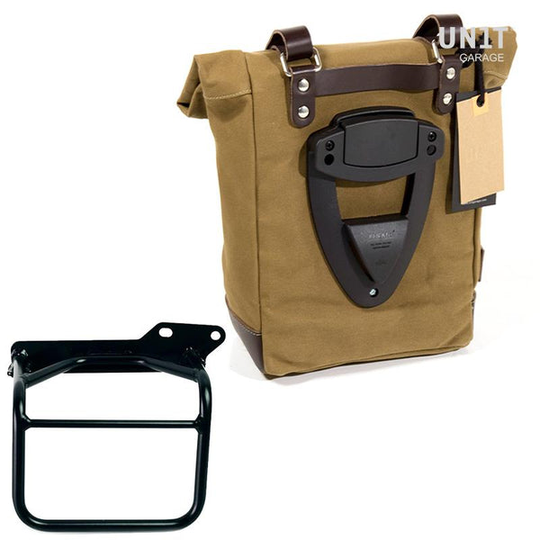 Unit Garage U001+3801DX Canvas side pannier 10L-14L + Right Frame Royal Enfield Himalayan, Scram 411 