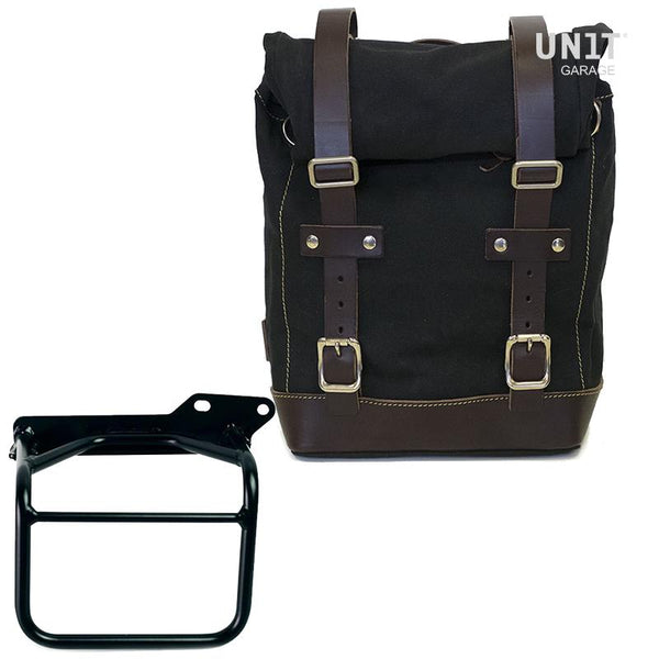 Unit Garage U001+3801DX Canvas side pannier 10L-14L + Right Frame Royal Enfield Himalayan, Scram 411 