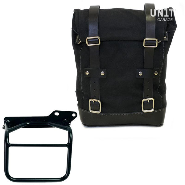 Unit Garage U001+3801DX Canvas side pannier 10L-14L + Right Frame Royal Enfield Himalayan, Scram 411 