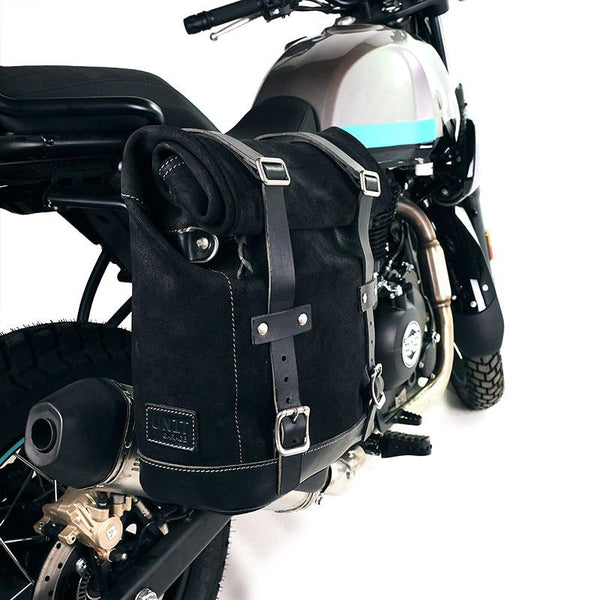 Unit Garage U001+3801DX Canvas side pannier 10L-14L + Right Frame Royal Enfield Himalayan, Scram 411 