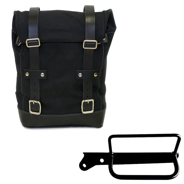 Unit Garage U001+3860SX_P Canvas side pannier 10L-14L + Left Frame Royal Enfield Hunter 350