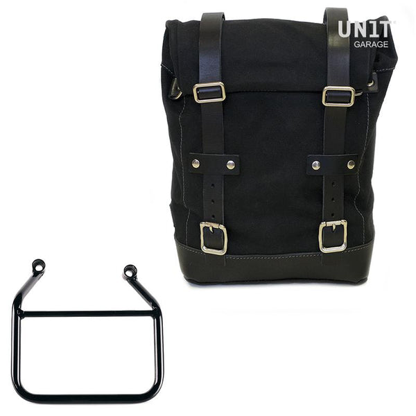 Unit Garage U001+4201DX Canvas side pannier 10L-14L + Right subframe Triumph Scrambler 400 X (Only compatible with our low exhaust code: 4206Low)