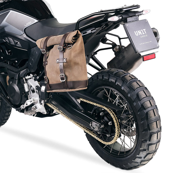 Unit Garage U002+4501SX Waxed suede side pannier 10L-14L + Left Subframe BMW F900GS