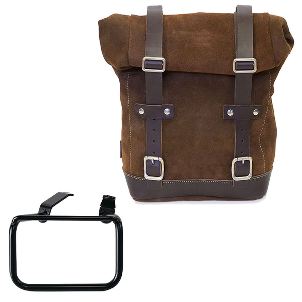 Unit Garage U002+5001DX Waxed suede side pannier 10L-14L + Right Frame BMW R12 G/S