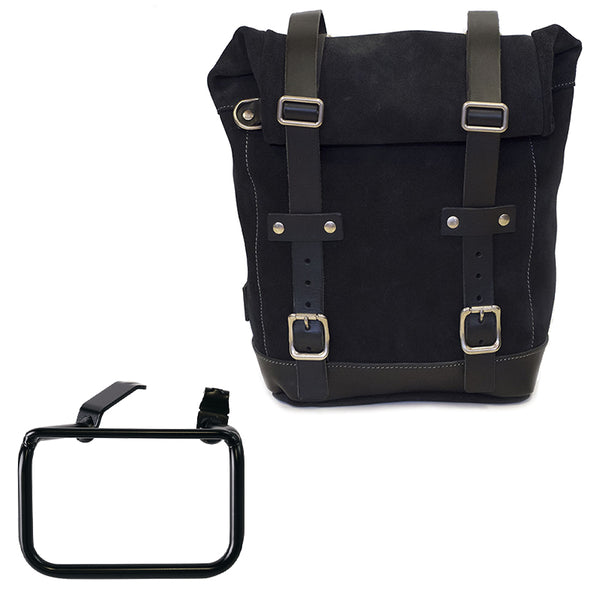 Unit Garage U002+5001DX Waxed suede side pannier 10L-14L + Right Frame BMW R12 G/S