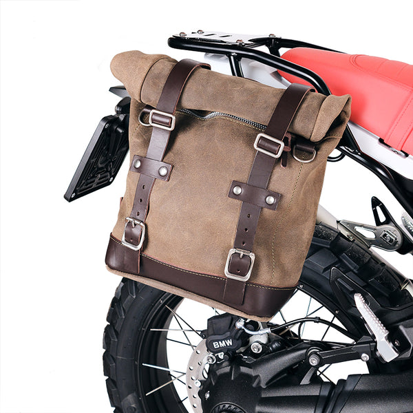Unit Garage U002+5001DX Waxed suede side pannier 10L-14L + Right Frame BMW R12 G/S