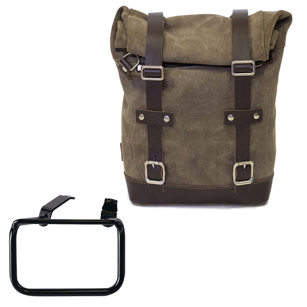 Unit Garage U002+5001DX Waxed suede side pannier 10L-14L + Right Frame BMW R12 G/S