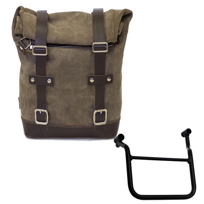 Unit Garage U002+4181SX Waxed suede side pannier 10L-14L + Left Frame Honda Transalp 750 (2023 until now)