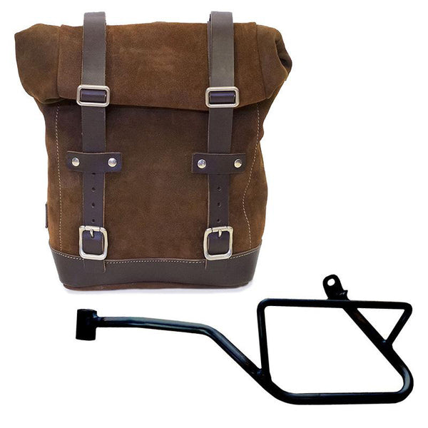 Unit Garage U002+2231SX Waxed suede side pannier 10L-14L + Left Frame Moto Guzzi V7 EURO5 PLUS (2025 until now)
