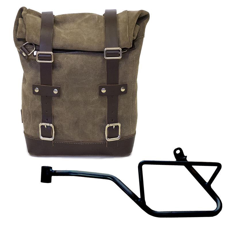 Unit Garage U002+2231SX Waxed suede side pannier 10L-14L + Left Frame Moto Guzzi V7 EURO5 PLUS (2025 until now)
