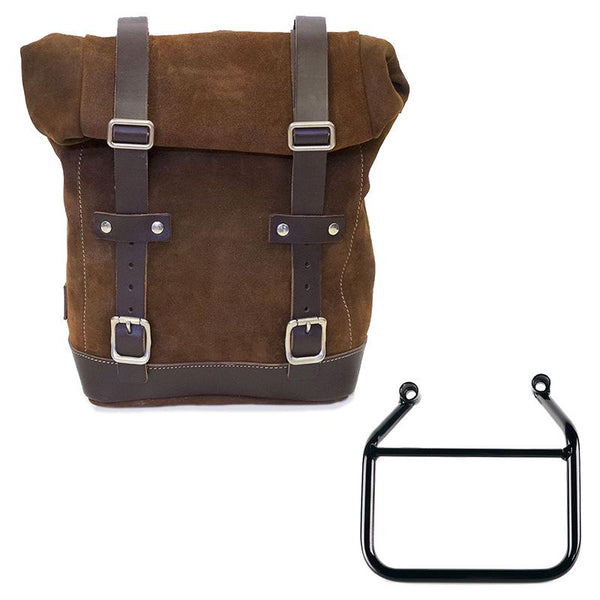 Unit Garage U002+4201SX Waxed suede side pannier 10L-14L + Left Subframe Triumph Scrambler 400 X