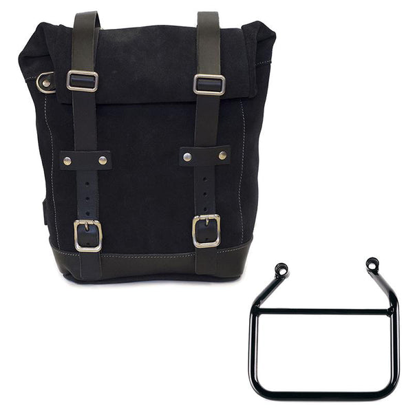 Unit Garage U002+4201SX Waxed suede side pannier 10L-14L + Left Subframe Triumph Scrambler 400 X