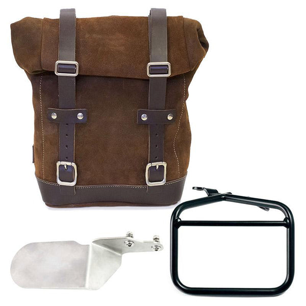 Unit Garage U002+2723DX Waxed Suede Side Pannier + Right subframe Ducati Desert Sled