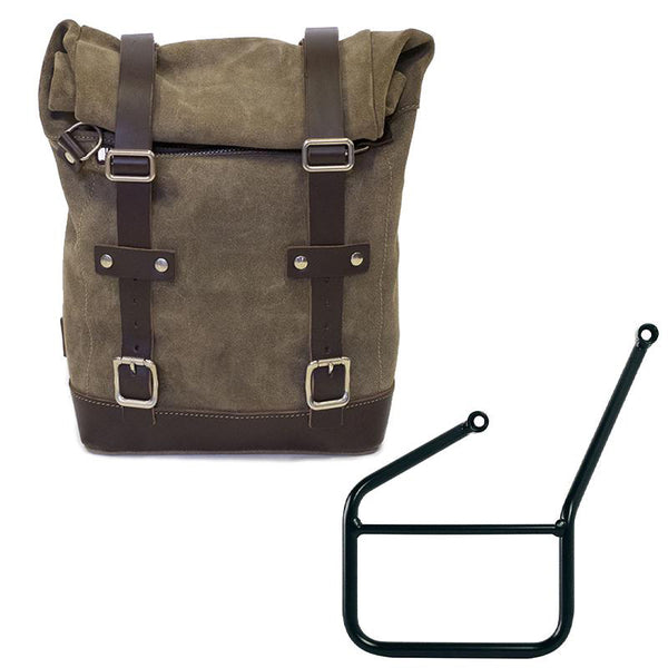 Unit Garage U002+3007SX Waxed Suede Side Pannier + Left Subframe HUSQVARNA