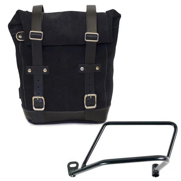 Unit Garage U002+1021SX Waxed Suede Side Pannier + Left Subframe Kawasaki Z650RS - Z900RS