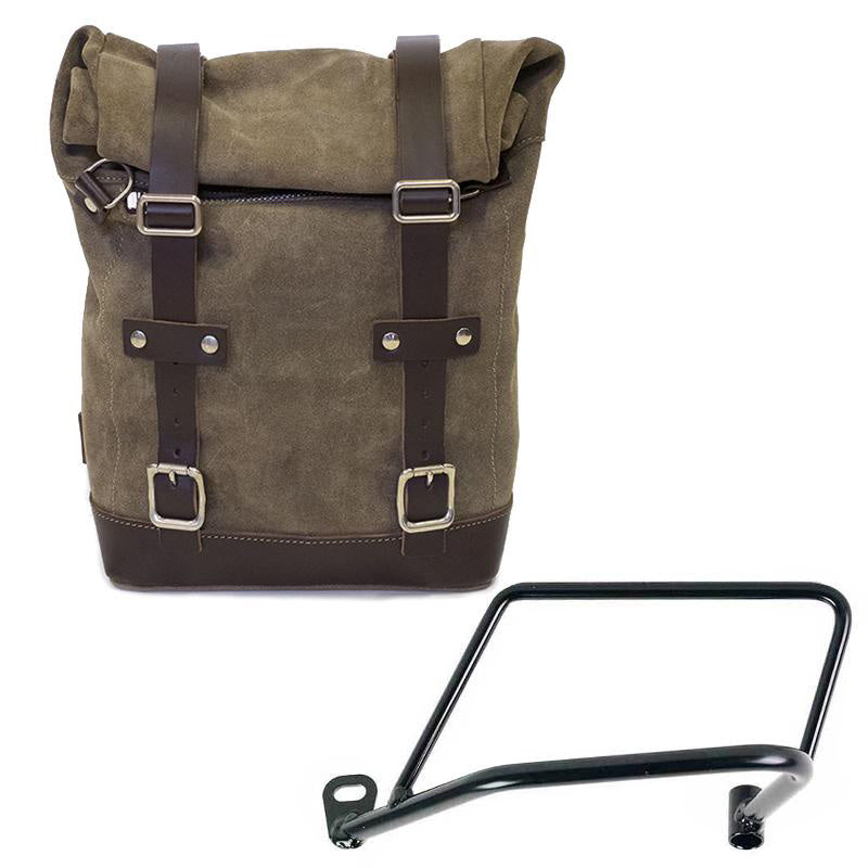 Unit Garage U002+1021SX Waxed Suede Side Pannier + Left Subframe Kawasaki Z650RS - Z900RS