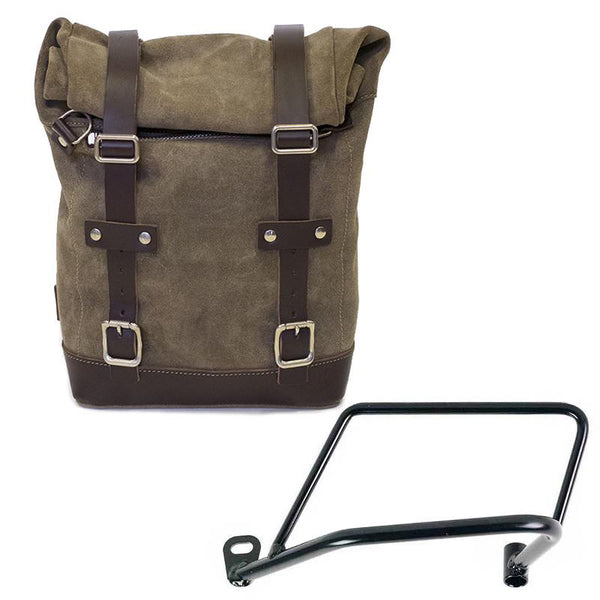 Unit Garage U002+1021SX Waxed Suede Side Pannier + Left Subframe Kawasaki Z650RS - Z900RS