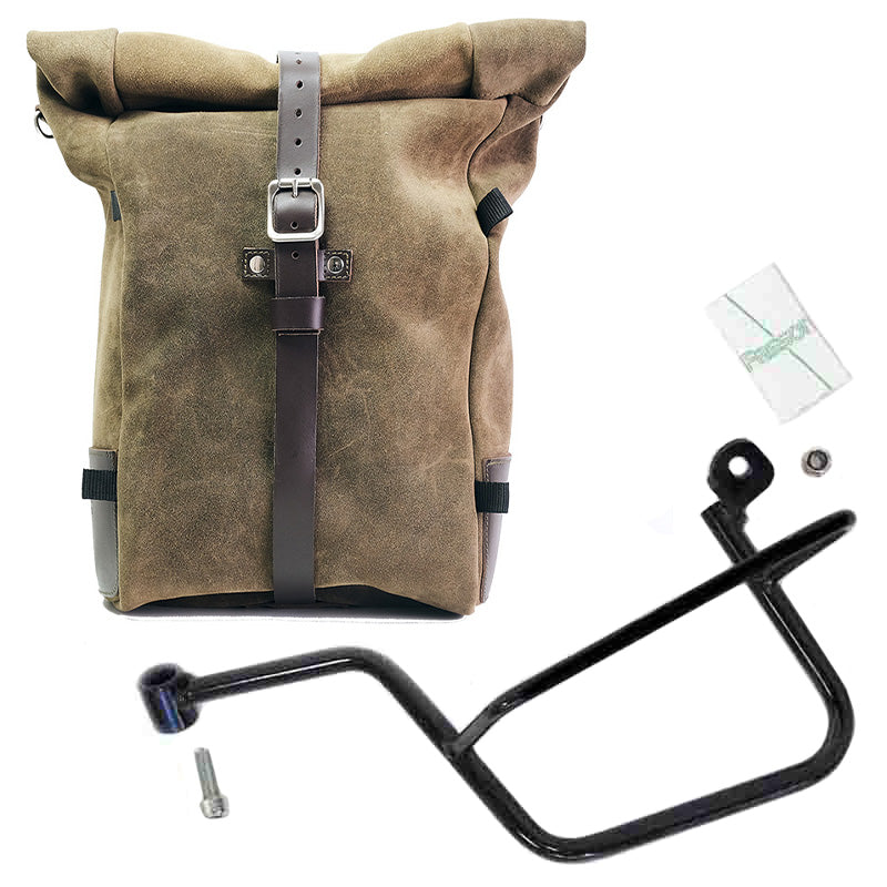 Unit Garage DPS-UGSET-4697 Waxed suede side pannier Pure + Left Frame Moto Guzzi V7