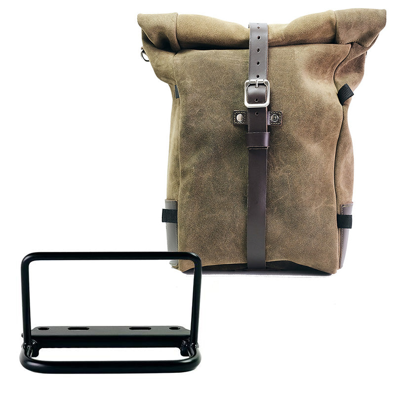 Unit Garage DPS-UGSET-4689 Waxed suede side pannier Pure + Royal Enfield subframe Bear 650