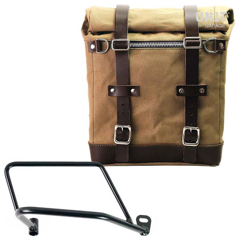 Unit Garage U201+1021DX Canvas Side Pannier Scram 22L-30L + Right Subframe Kawasaki Z650RS - Z900RS