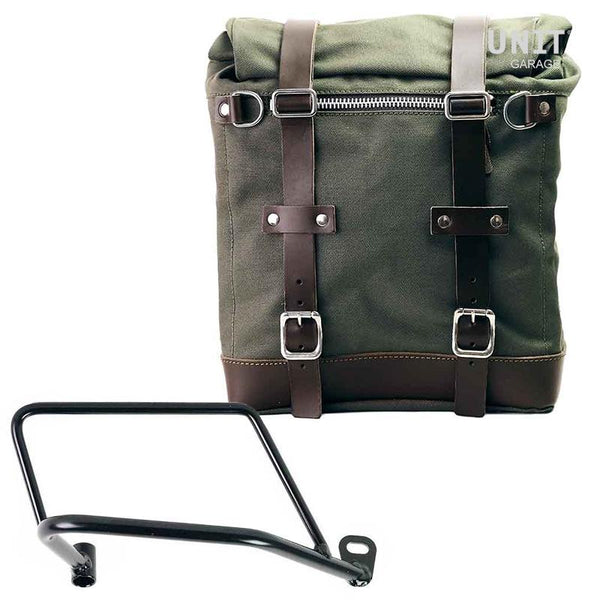 Unit Garage U201+1021DX Canvas Side Pannier Scram 22L-30L + Right Subframe Kawasaki Z650RS - Z900RS