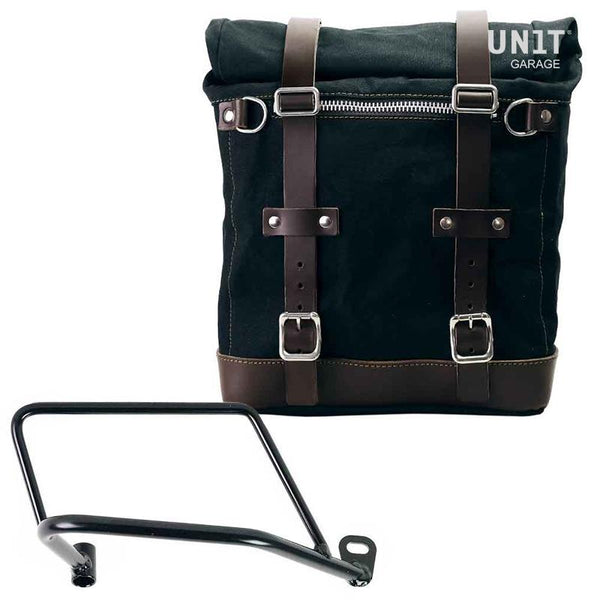 Unit Garage U201+1021DX Canvas Side Pannier Scram 22L-30L + Right Subframe Kawasaki Z650RS - Z900RS