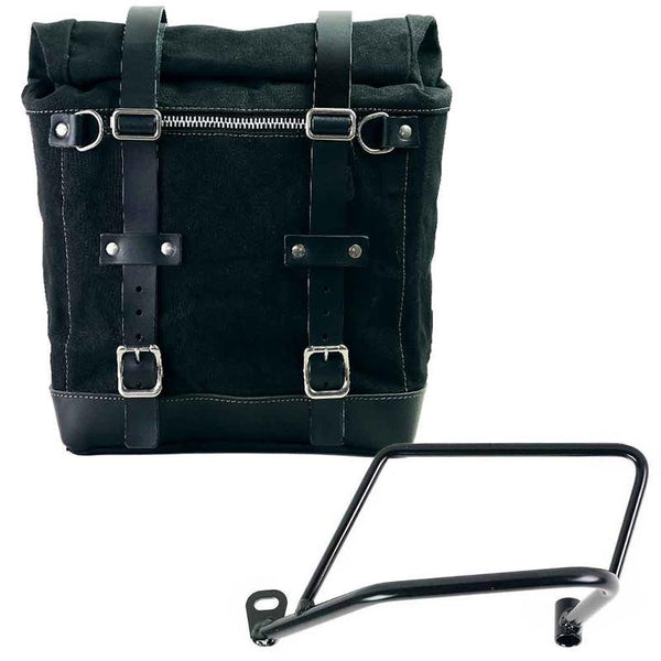 Unit Garage U201+1021SX Canvas Side Pannier Scram 22L-30L + Left Subframe Kawasaki Z650RS - Z900RS