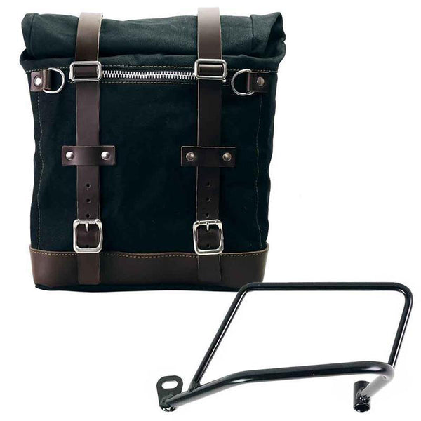 Unit Garage U201+1021SX Canvas Side Pannier Scram 22L-30L + Left Subframe Kawasaki Z650RS - Z900RS