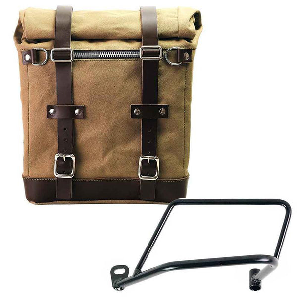 Unit Garage U201+1021SX Canvas Side Pannier Scram 22L-30L + Left Subframe Kawasaki Z650RS - Z900RS