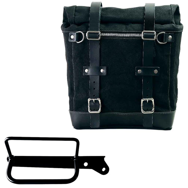 Unit Garage U201+3860DX Canvas Side Pannier Scram 22L-30L + Right Frame Royal Enfield