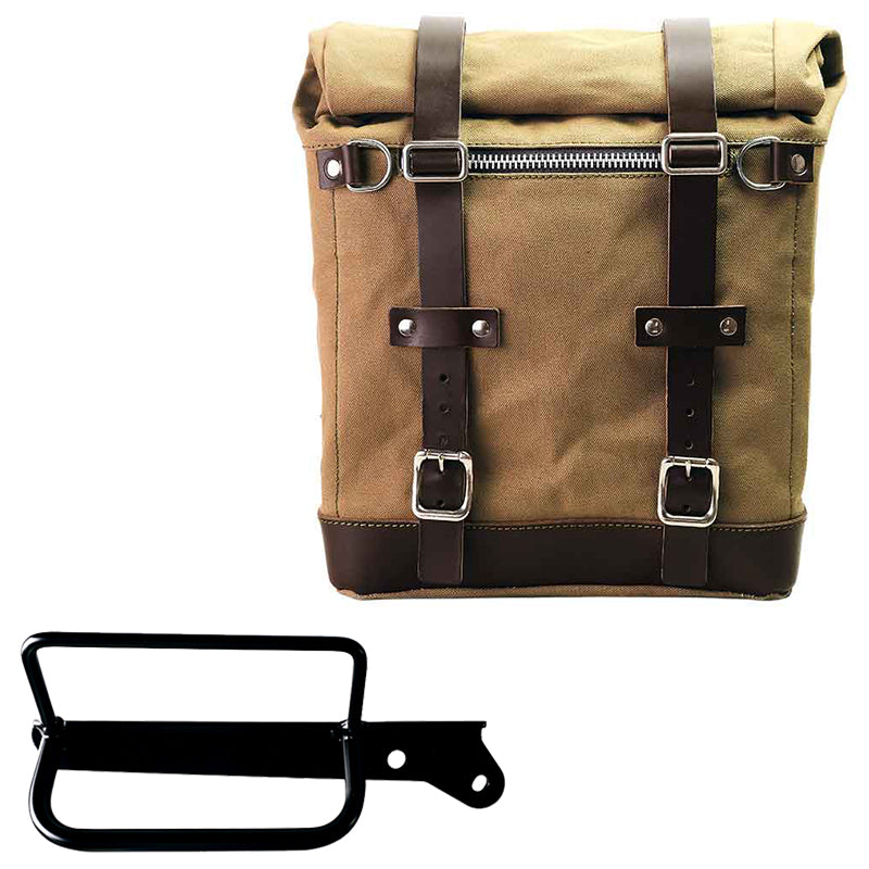 Unit Garage U201+3860DX_P Canvas Side Pannier Scram 22L-30L + Right Frame Royal Enfield Hunter 350