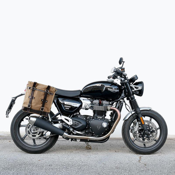 Unit Garage U201+1020DX Canvas Side Pannier Scram 22L-30L + Right Subframe Triumph Thruxton & Thruxton R 1200 (2016 until now)