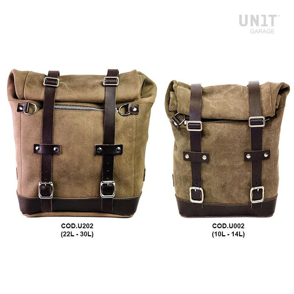 Unit Garage U202+3850DX Waxed suede side pannier Scram 22L-30L  + Right Frame Royal Enfield Guerrilla 450