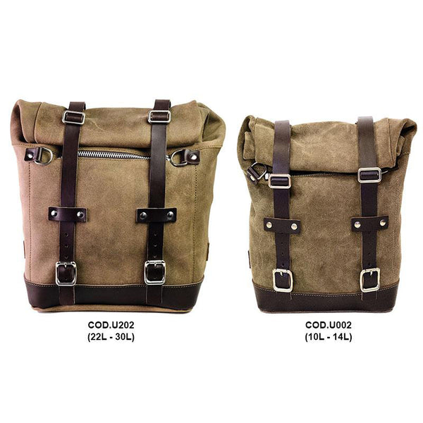 Unit Garage U202+4901DX Waxed suede side pannier Scram 22L-30L  + Right Frame Triumph Bonneville Bobber