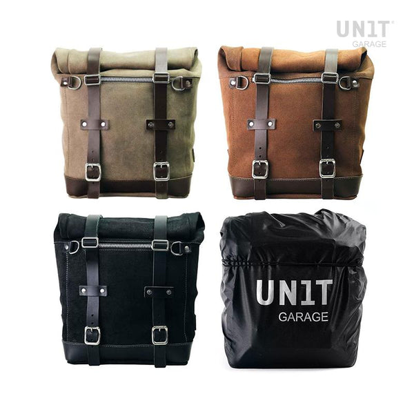 Unit Garage U202+4161SX Waxed suede side pannier Scram 22L-30L  + Left Frame Honda GB350S