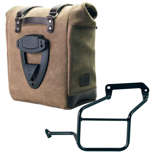Unit Garage U202+3600SX Waxed suede side pannier Scram 22L-30L + Left Subframe Aprilia Tuareg 660