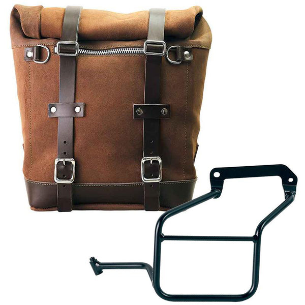 Unit Garage U202+3600SX Waxed suede side pannier Scram 22L-30L + Left Subframe Aprilia Tuareg 660