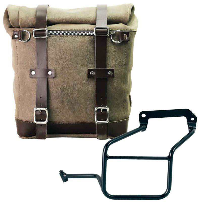 Unit Garage U202+3600SX Waxed suede side pannier Scram 22L-30L + Left Subframe Aprilia Tuareg 660