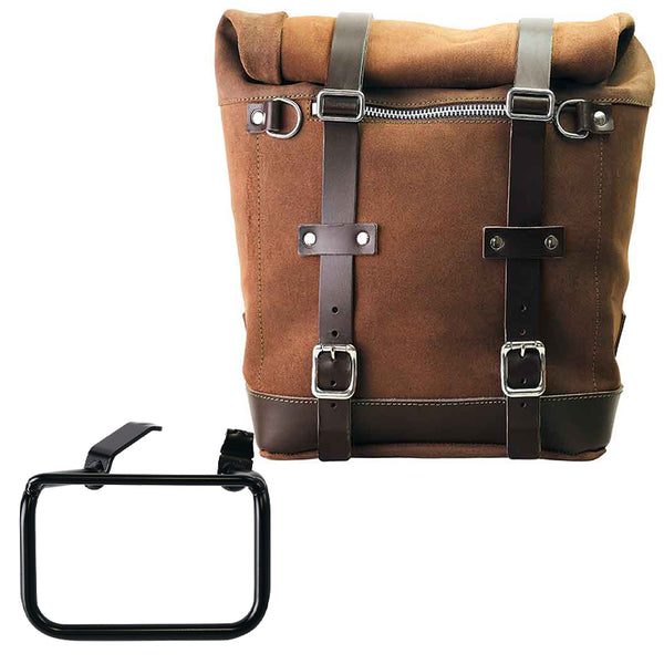 Unit Garage U202+5001DX Waxed suede side pannier Scram 22L-30L  + Right Frame BMW R12 G/S