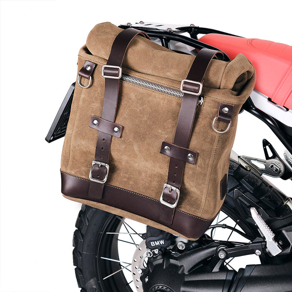 Unit Garage U202+5001DX Waxed suede side pannier Scram 22L-30L  + Right Frame BMW R12 G/S