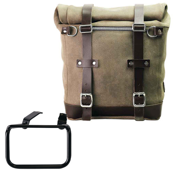 Unit Garage U202+5001DX Waxed suede side pannier Scram 22L-30L  + Right Frame BMW R12 G/S