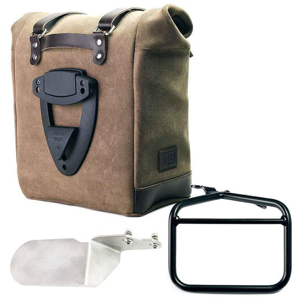 Unit Garage U202+2723DX Waxed suede side pannier Scram 22L-30L + Right subframe Ducati Desert Sled