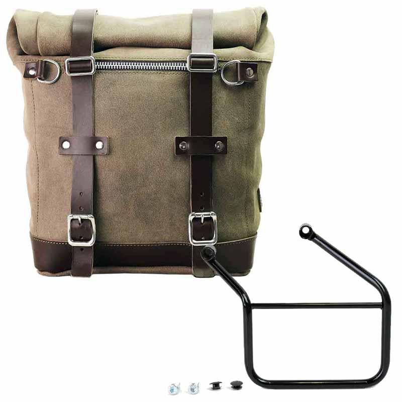 Unit Garage U202+4101SX Waxed suede side pannier Scram 22L-30L  + Left Frame Honda CL