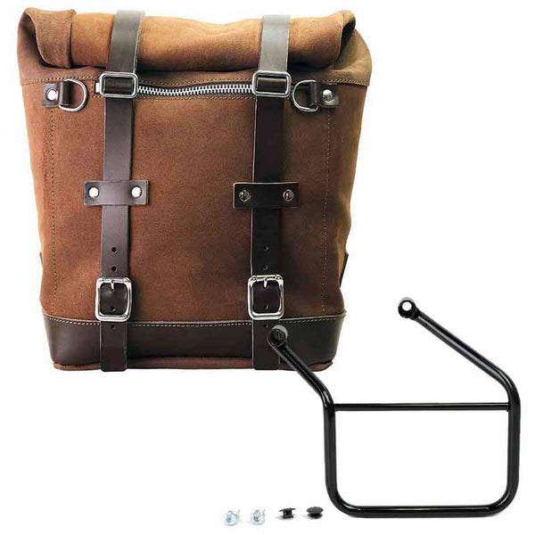 Unit Garage U202+4101SX Waxed suede side pannier Scram 22L-30L  + Left Frame Honda CL