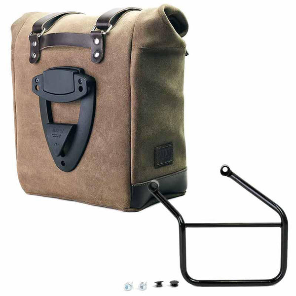 Unit Garage U202+4101SX Waxed suede side pannier Scram 22L-30L  + Left Frame Honda CL