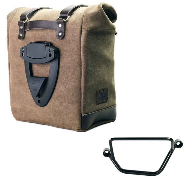 Unit Garage U202+4161SX Waxed suede side pannier Scram 22L-30L  + Left Frame Honda GB350S