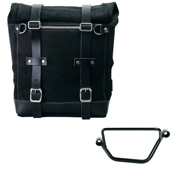 Unit Garage U202+4161SX Waxed suede side pannier Scram 22L-30L  + Left Frame Honda GB350S