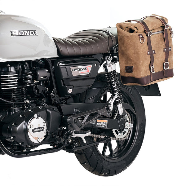 Unit Garage U202+4161SX Waxed suede side pannier Scram 22L-30L  + Left Frame Honda GB350S