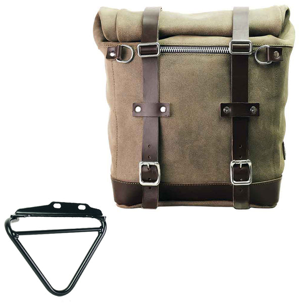 Unit Garage U202+3008DX Waxed suede side pannier Scram 22L-30L  + Right subframe Husqvarna 125-250-401 (2024 until now)