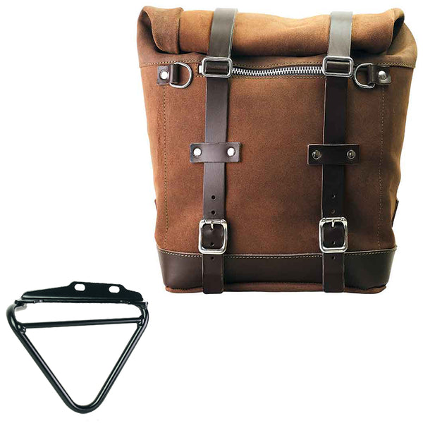 Unit Garage U202+3008DX Waxed suede side pannier Scram 22L-30L  + Right subframe Husqvarna 125-250-401 (2024 until now)